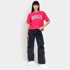 Ladies' Round Neck T-Shirt , रानी (फ्यूशिया), small image number null