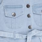 Girls' Light Blue Sleeveless A-Line Frock, Light Blue, small image number null