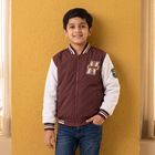 Boys Maroon Varsity Jacket, Maroon, small