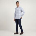 Men's Grey Cotton Classic Casual Shirt, Light Grey, small