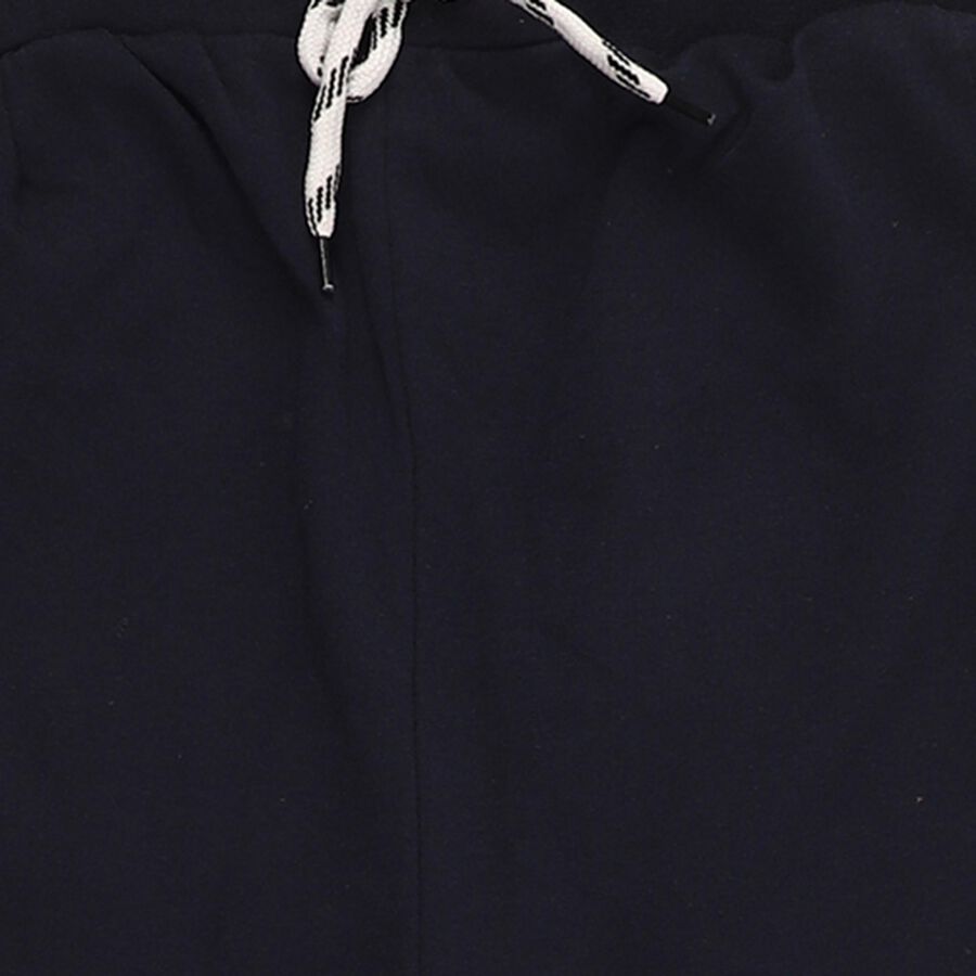 Boys' Deep Navy Blue Cotton Blend Text Print Pyjama, नेवी ब्लू, large image number null