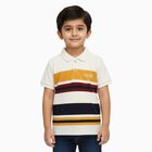 Boys' Off White Polo Neck Casual T-Shirt, Off White, small image number null
