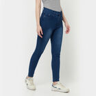 Washed High Rise Skinny Jeans, Mid Blue, small image number null