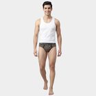 Men's Olive Regular Fit Cotton Ribbed Briefs, ओलिव, small