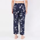 Women's Navy Blue Relaxed Fit Leaf Printed Pyjama, नेवी ब्लू, small