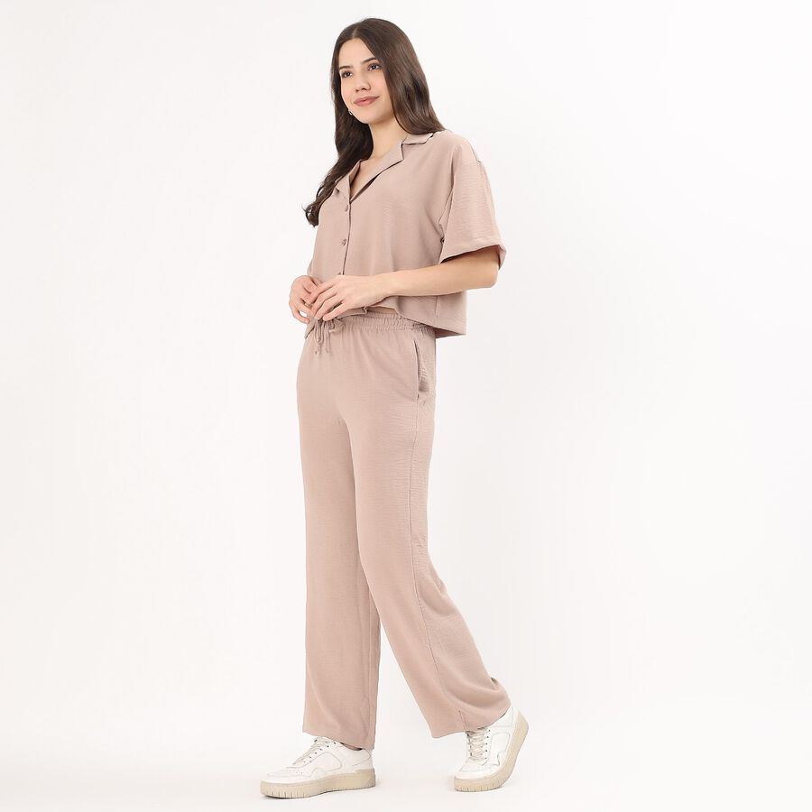 Women's Beige Solid Co-ord Set, Beige, large