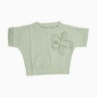 Girls Light Sage Green Round Neck Casual T-Shirt, Light Green, small image number null