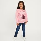 Girls Light Pink Ruffle Collar Casual Sweatshirt, Pink, small image number null