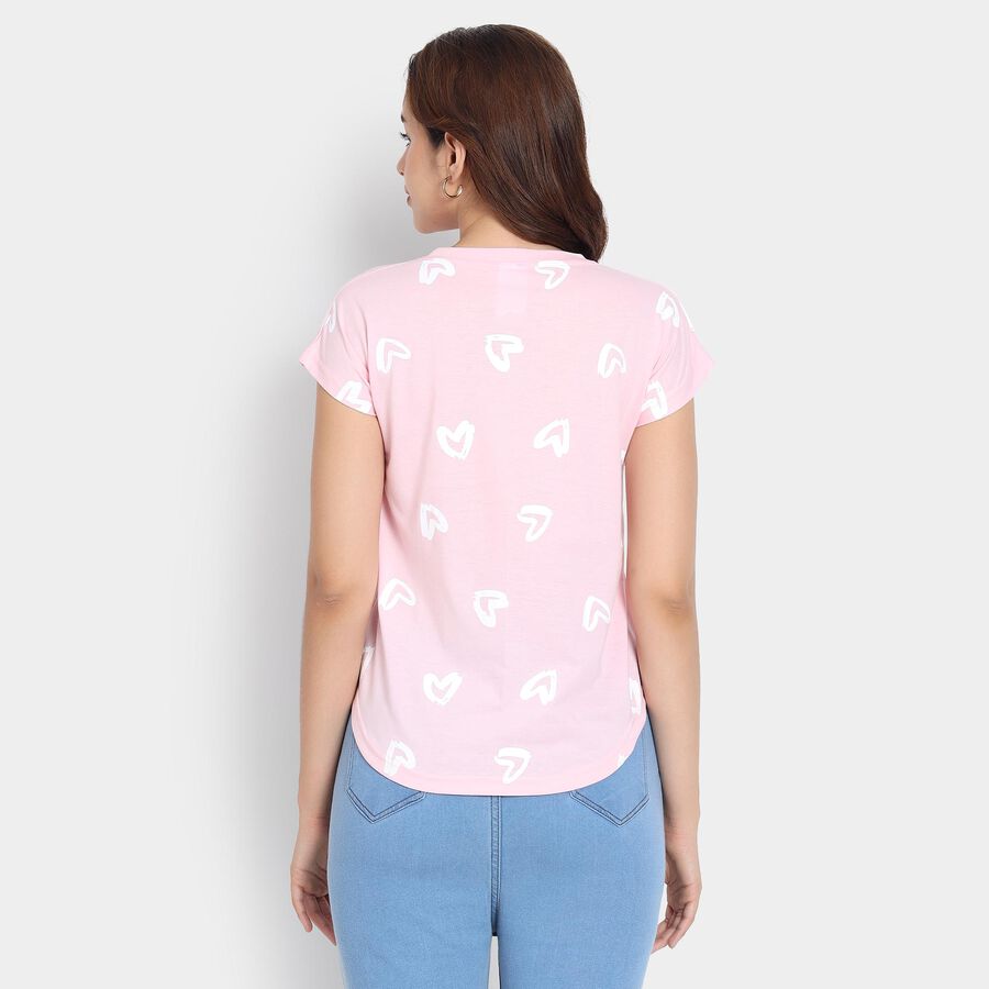 Ladies' Round Neck T-Shirt, Pink, large image number null