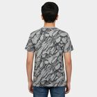 Boys Light Grey Cotton Round Neck Casual Half Sleeve T-Shirt, Light Grey, small