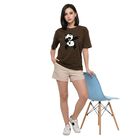 Women's Olive Green Cotton Round Neck Regular T-Shirt, ओलिव, small