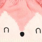Girls' Pink Pom-Pom Beanie Cap, Light Pink, small