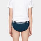 Boys Navy Blue Regular Fit Solid Briefs, Teal Blue, small