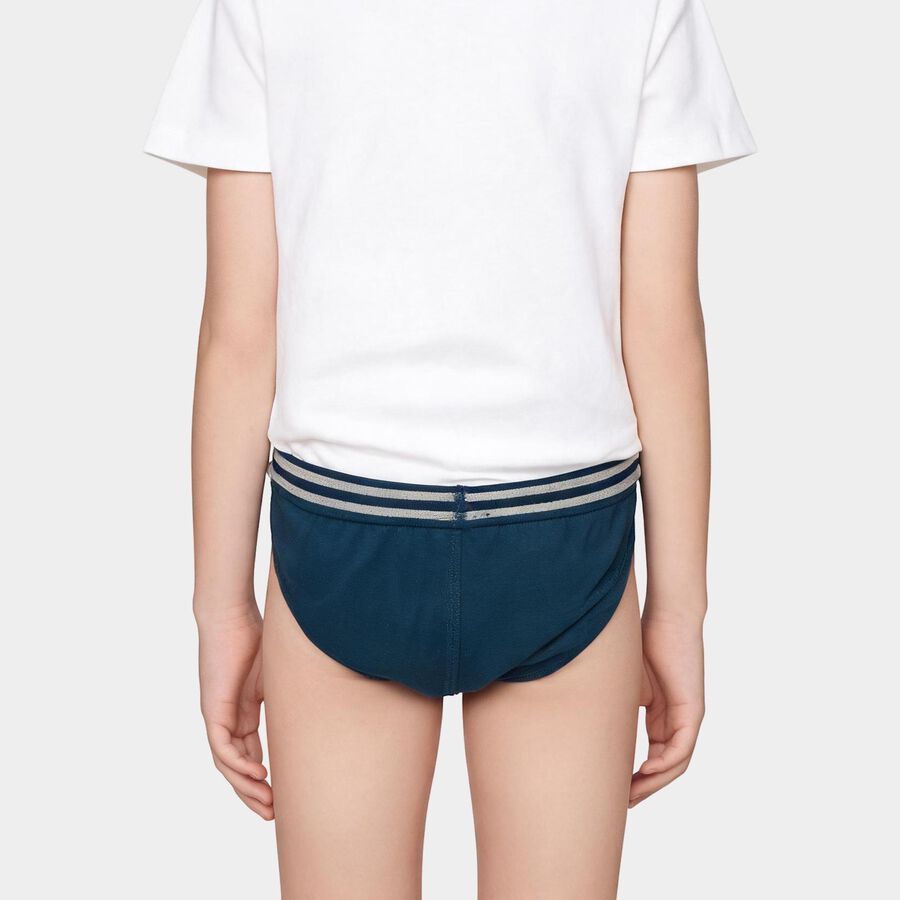 Boys Navy Blue Regular Fit Solid Briefs, Teal Blue, large