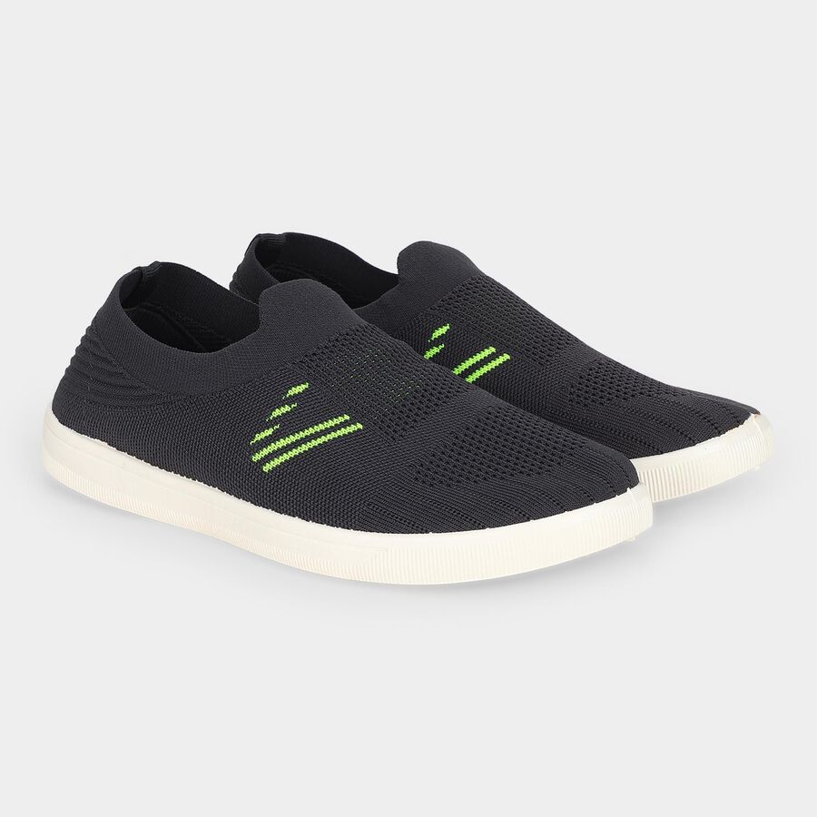 Men's Grey Slip-On Casual Sneakers, ग्रे, large
