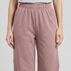 Women's Pink Wide Leg Track Pants, Light Pink, small