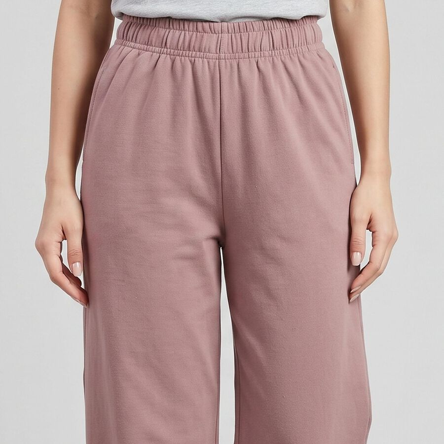 Women's Pink Wide Leg Track Pants, Light Pink, large