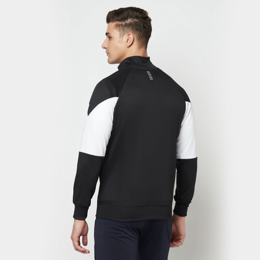 Cut & Sew Regular Collar Jacket, Black, large image number null