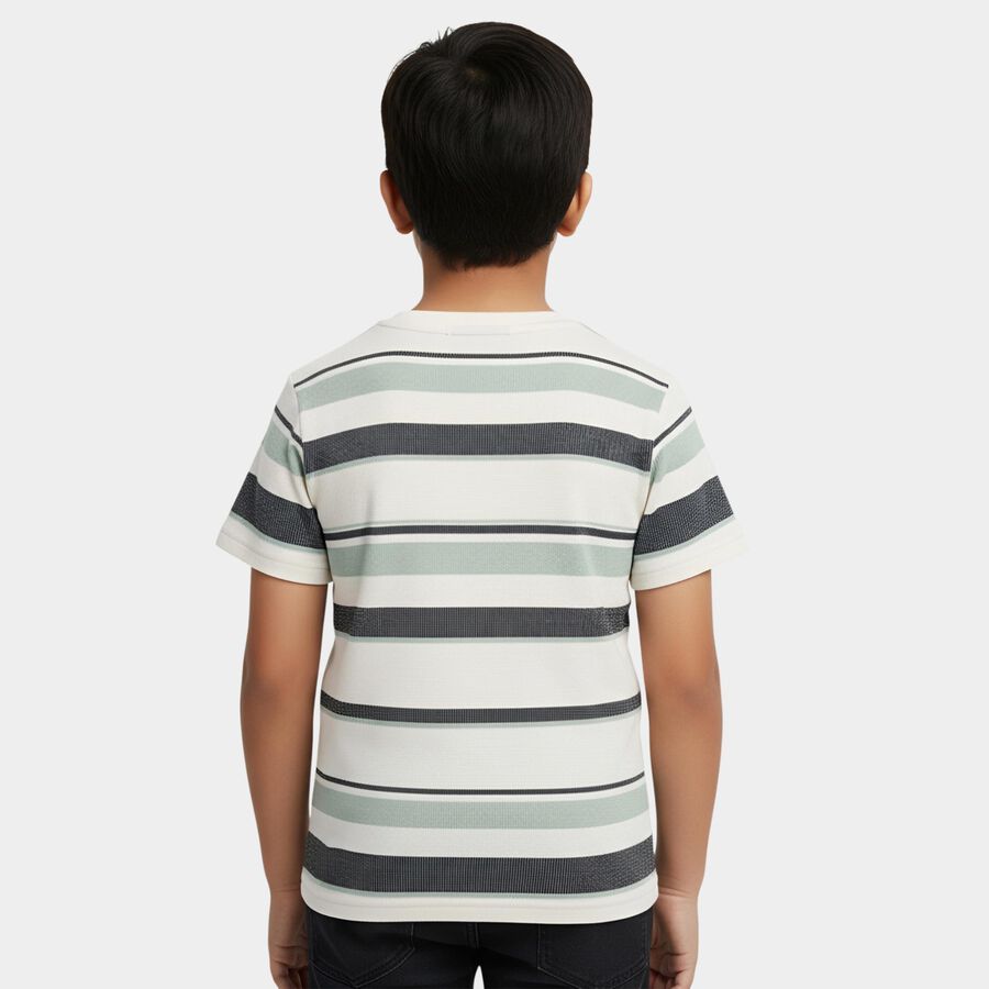 Boys' Lime Green Crew Neck Graphic Printed T-Shirt, हल्का हरा, large