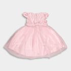 Girls' Soft Pink Floral Embroidered Party Wear Frock, Pink, small image number null