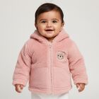 Infants Light Pink Hooded Casual Sweatshirt, हल्का गुलाबी, small image number null