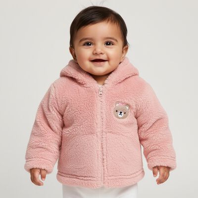 Infants Light Pink Hooded Casual Sweatshirt