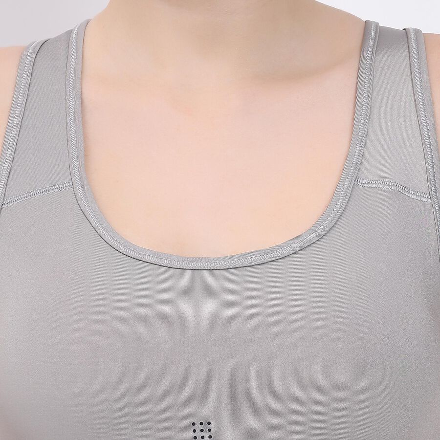 Ladies' Sports Bra, Light Grey, large
