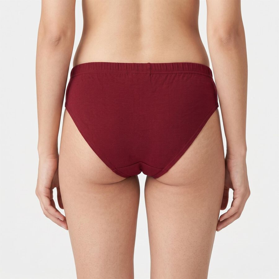 Women Wine Regular Fit Solid Panty, वाइन, large