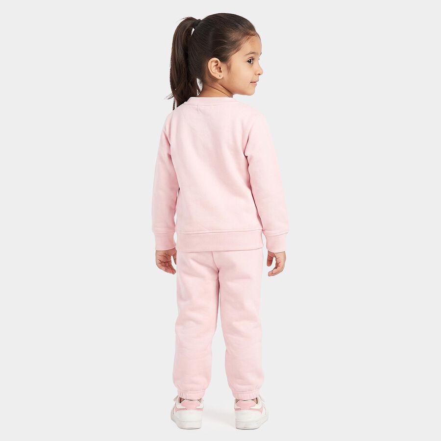 Girls Pink Round Neck Lounge Hipster Set, हल्का गुलाबी, large