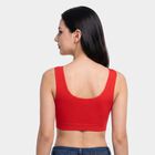 Women's Red Scoop Neck Bralette Bra, Red, small