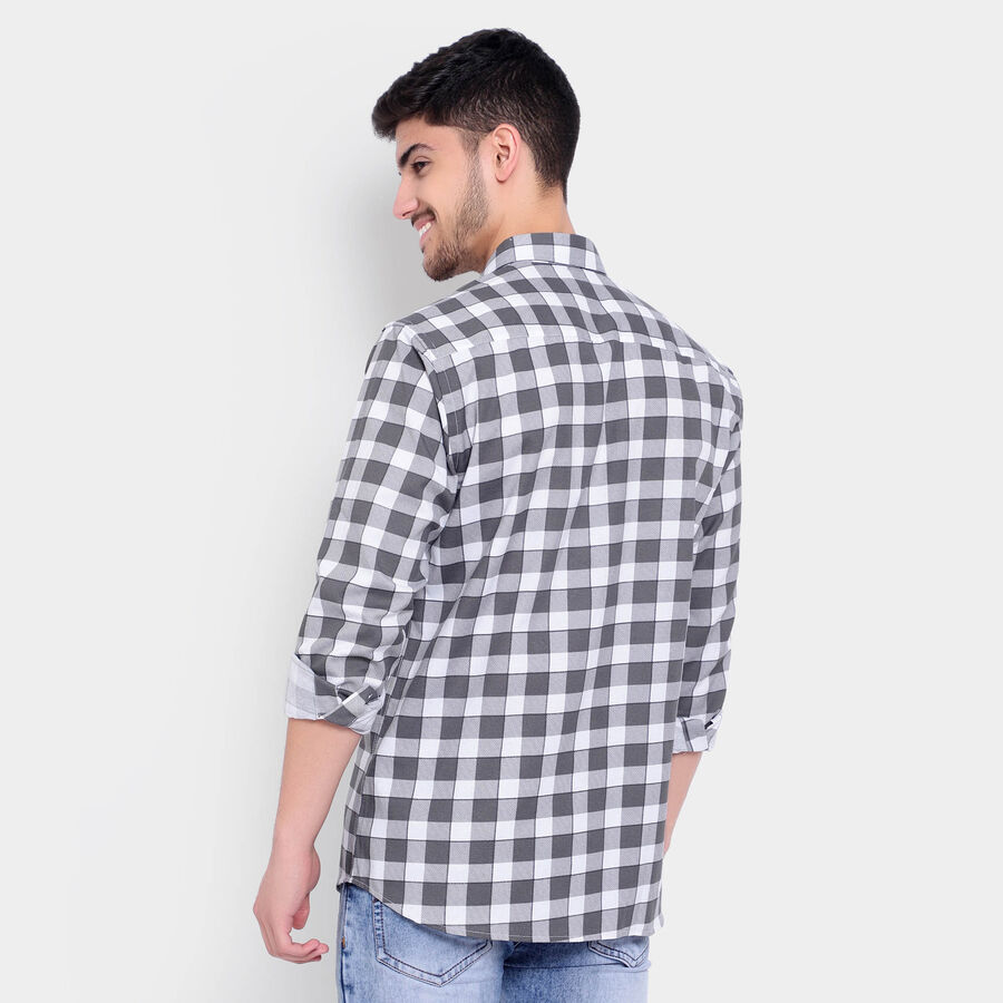Checks Casual Shirt, Light Grey, large image number null