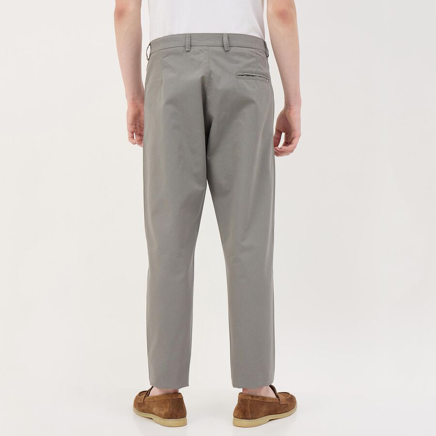 Men's Slim Fit Casual Trousers, Light Grey, large