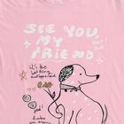Girls' Pink Round Neck Graphic T-Shirt, Pink, small image number null