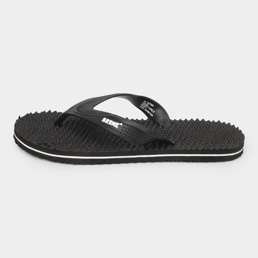 Men's V Strap Slipper, Black, large