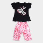 Girls' 100% Cotton Capri Set , नेवी ब्लू, small image number null