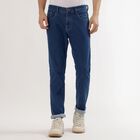 Men's Deep Steel Blue Slim Fit Jeans, Mid Blue, small image number null