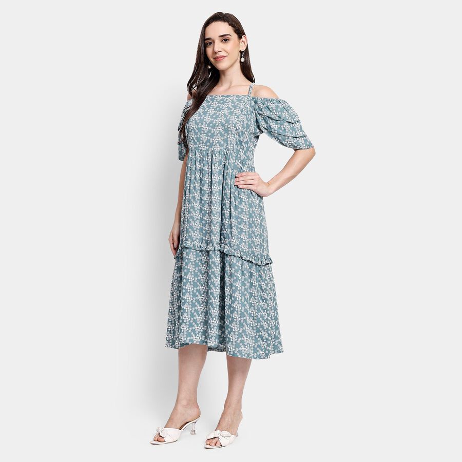 Ladies' Dress, हल्का हरा, large image number null