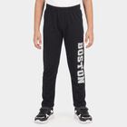 Boys' Navy Blue Straight Fit Typography Printed Cotton Blend Pyjama, नेवी ब्लू, small