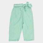 Girls' Navy Blue Regular Fit Floral Printed Capri, Aqua, small