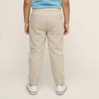 Boys Beige Cotton Elastic Waist Jogger Trousers, Beige, small image number null