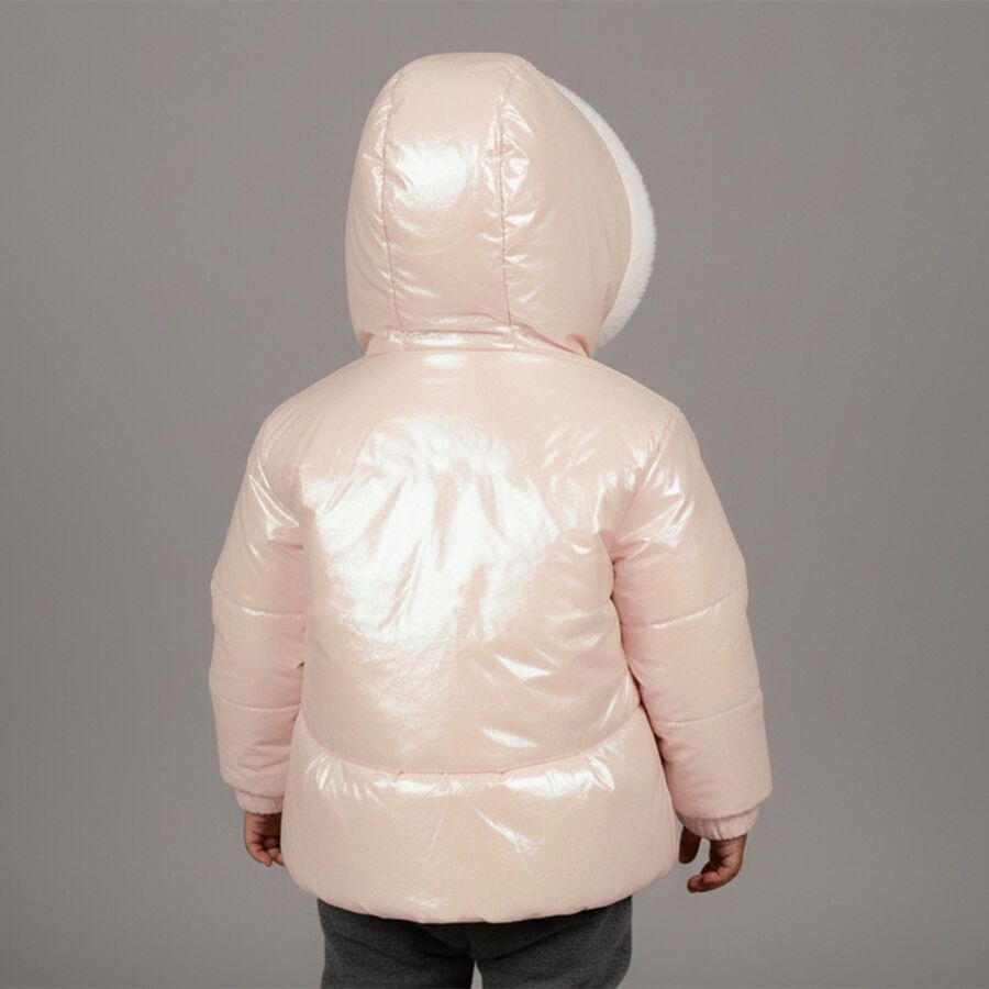 Infants Light Pink Round Casual Jacket, हल्का गुलाबी, large image number null