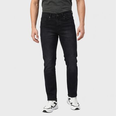 Men's Dark Blue Slim Fit Faded Jeans