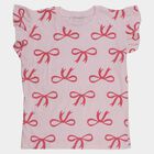 Girls Light Pink Cotton Round Neck Casual T-Shirt, हल्का गुलाबी, small