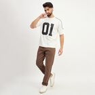 Men's White Cotton Round Neck Classic T-Shirt, सफ़ेद, small