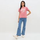 Women's Light Blue Flared Fit High-Rise Jeans, मध्यम नीला, small image number null