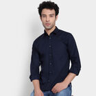 Cotton Solid Casual Shirt, Navy Blue, small image number null