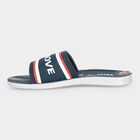 Men's Navy Blue PU Slip-On Slide Sandals, Navy Blue, small