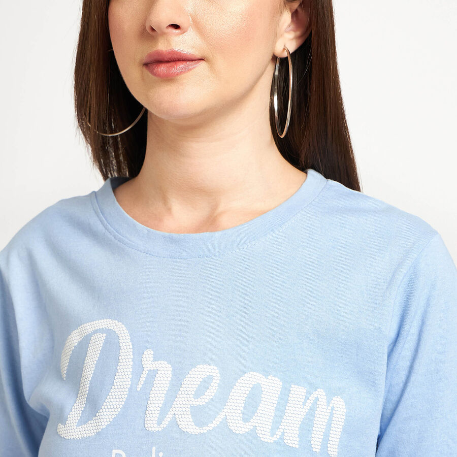 Round Neck T-Shirt, Light Blue, large image number null