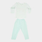 Infants Cotton Stripes Baba Suit, Light Green, small image number null