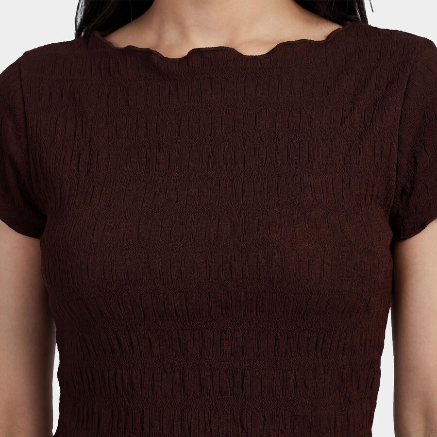 Women's Brown Textured Co-ord Set, Brown, large